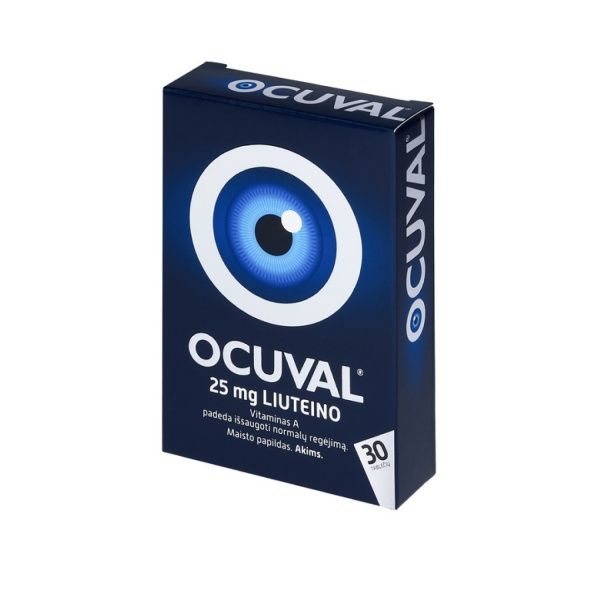 OCUVAL maisto papildas LIUTEINO 25 mg, 30 tab.