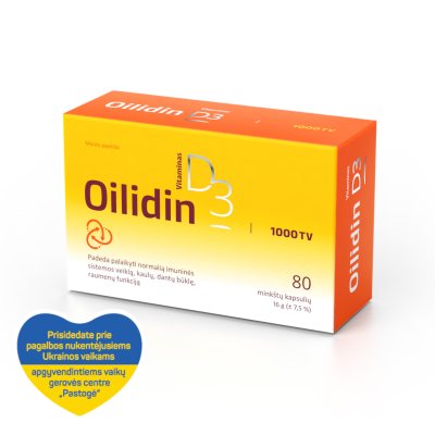 OILIDIN vitaminas D3 1000TV kapsulės N80