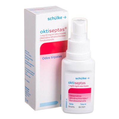 OKTISEPTAS 1 mg/20 mg/ml odos tirpalas, 50 ml