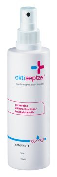 OKTISEPTAS 1 mg/20 mg/ml (su purškalo pompa) odos tirpalas N1, 250 ml