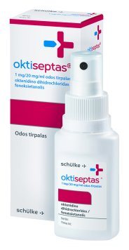 OKTISEPTAS 1 mg/20 mg/ml (su purškalo pompa) odos tirpalas N1, 50 ml