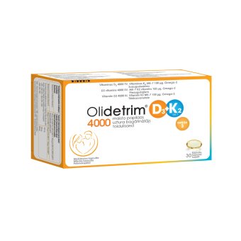 OLIDETRIM 4000 D3 + K2 OMEGA-3, 30 minkštų kapsulių