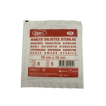 OLKO marlinės sterilios servetėlės, x 10 cm, 5 vnt., 10 cm