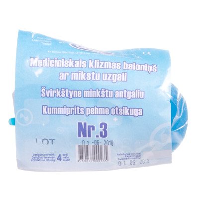 OLKO, švirkštynė (kriaušė klizmavimui), minkštu antgaliu, medicininė, Nr.3