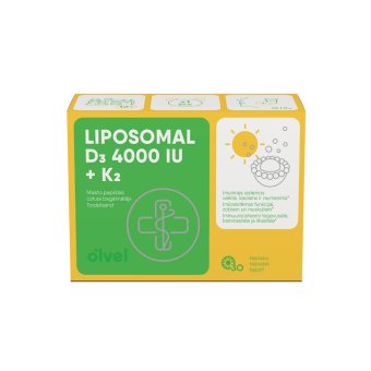 OLVEL, liposominis D3 4000 IU + K2, 30 kietosios kapsulės