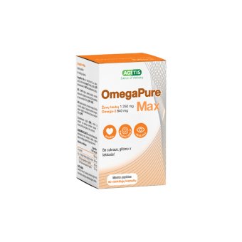 OMEGA PURE MAX koncentruoti žuvų taukai, 60 minkštų kapsulių