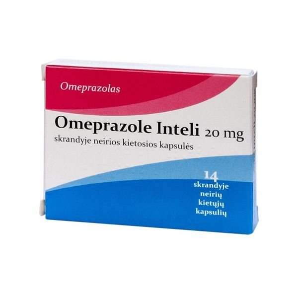 OMEPRAZOLE INTELI 20 mg skrandyje neirios kietosios kapsulės N14