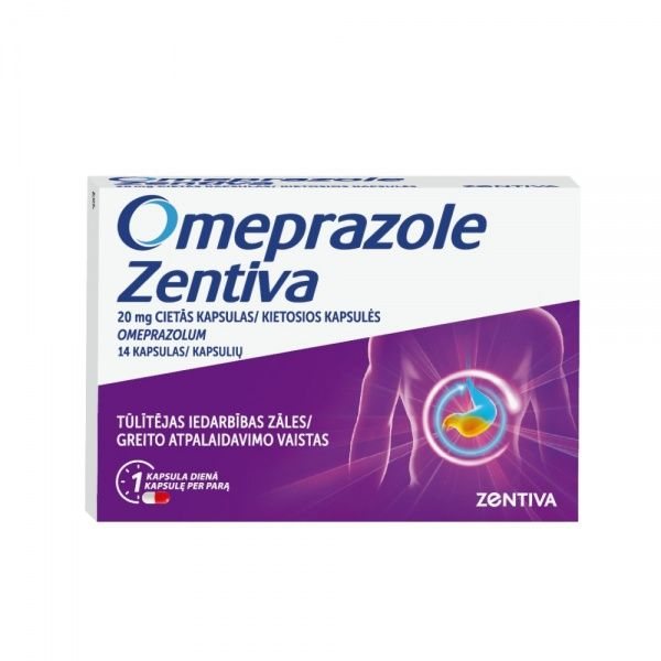 OMEPRAZOLE ZENTIVA 20 mg kietosios kapsulės N14