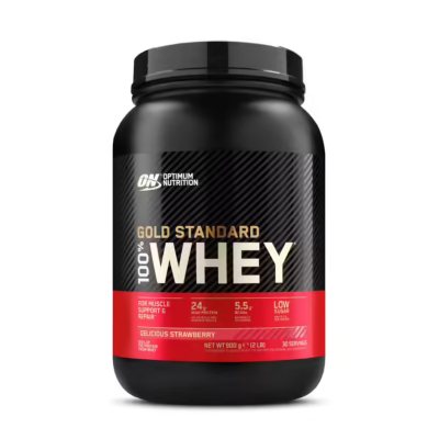 ON baltymai GOLD STANDART 100%, Whey Strawberry, 900 g
