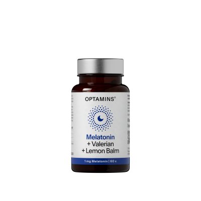 OPTAMINS MELATONIN + VALERIAN + LEMON BALM kapsulės, N60