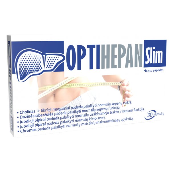 OPTIHEPAN maisto papildas SLIM, 30 kaps.