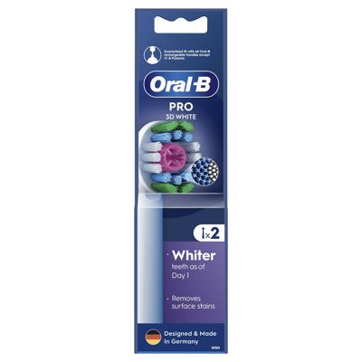 ORAL-B 3D WHITE PRO, Elektrinio dantų šepetėlio galvutės, 2 vnt