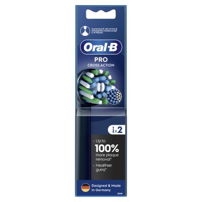 ORAL B Elektrinio dantų šepetėlio galvutės Cross Action Black Pro, N2