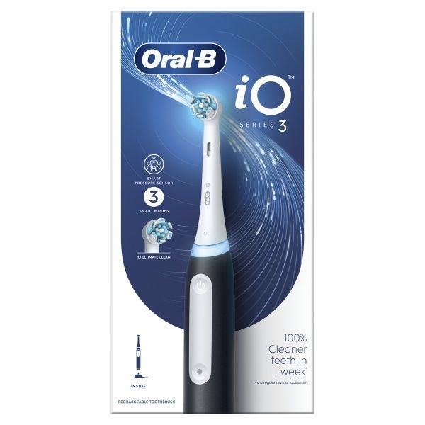 ORAL-B elektrinis dantų šepetėlis iO3 SERIES MATT BLACK, 1 vnt