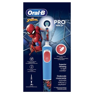 ORAL-B VITALITY PRO KIDS 3+ SPIDERMAN, Elektrinis dantų šepetėlis