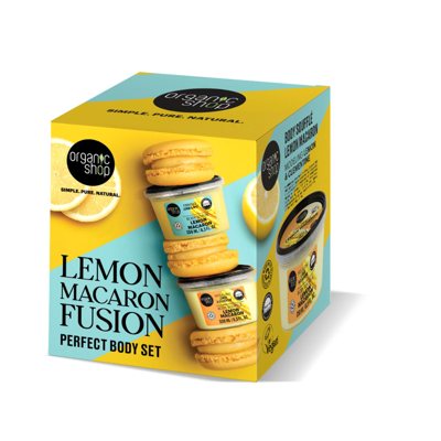 ORGANIC SHOP, Kūno priežiūros rinkinys Macaron, kūno šveitiklis ir kūno kremas 250ml, 250 ml