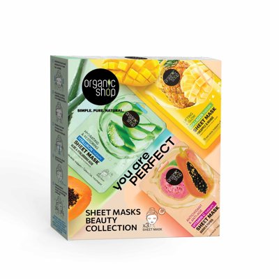 ORGANIC SHOP, You are perfect, veido priežiūros rinkinys, 3 lakštinės veido kaukės