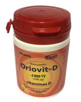 ORIOVIT-D 100 µg kramtomosios tabletės N100