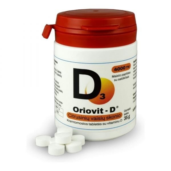 ORIOVIT-D maisto papildas VITAMINAS D 4000 TV, 100 tab.