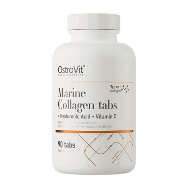 OSTROVIT maisto papildas MARINE COLLAGEN + HYALURONIC ACID + VITAMIN C, 90 tab.