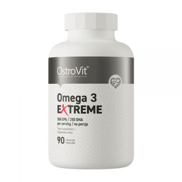 OSTROVIT maisto papildas žuvų taukai OMEGA 3 EXTREME, 90 kaps.