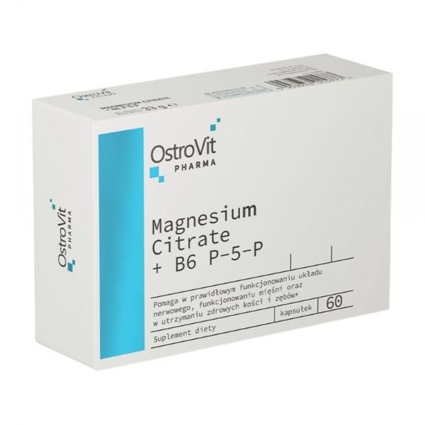 OSTROVIT PHARMA maisto papildas MAGNESIUM CITRATE + B6 P-5-P, 60 kaps.
