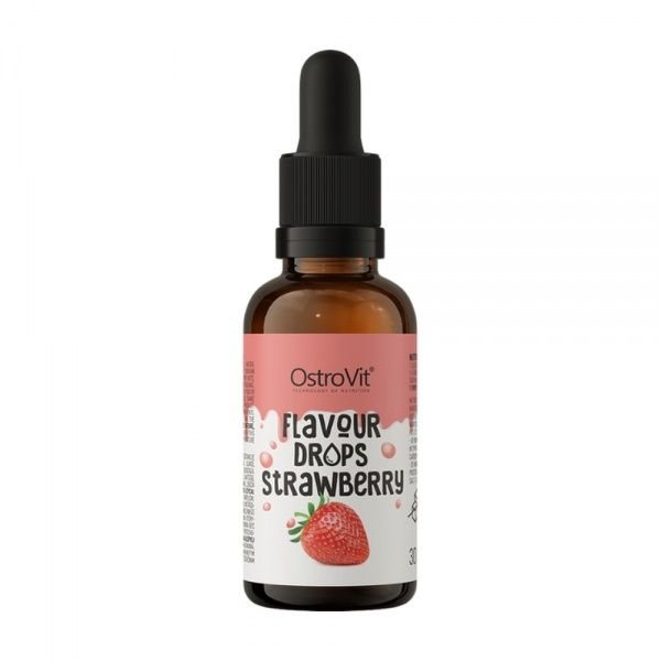 OSTROVIT skonio lašai FLAVOUR DROPS STRAWBERRY, braškių skonio, 30 ml