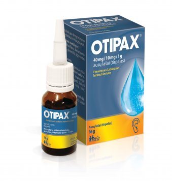 OTIPAX 40 mg/10 mg/g ausų lašai, 15 ml