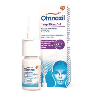 OTRINAZIL, 1 mg/50 mg/ml, nosies purškalas (tirpalas), N1, 10 ml