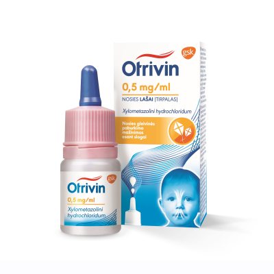 Otrivin 0,5 mg/ml nosies lašai, 10 ml