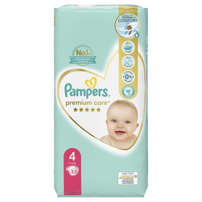 PAMPERS PREMIUM CARE, sauskelnės, 4 dydis, 52 vnt