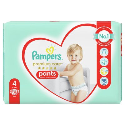 PAMPERS PREMIUM CARE, Sauskelnės-Kelnaitės, 4 dydis, 38 vnt