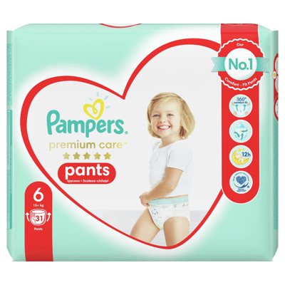 PAMPERS PREMIUM CARE, Sauskelnės-Kelnaitės, 6 dydis, 31 vnt