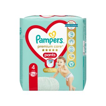 PAMPERS sauskelnės PREMIUM CARE PANTS, 4 dydis, 22 vnt