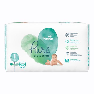 PAMPERS sauskelnės PURE, 1 dydis, 2-, N35, 5 kg