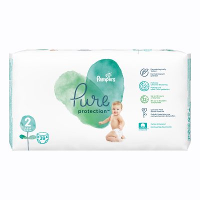 PAMPERS sauskelnės PURE, 2 dydis, 4-, N39, 8 kg