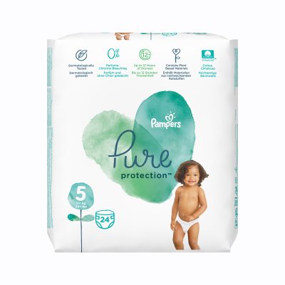 PAMPERS sauskelnės PURE, 5 dydis, 11-, N24, 16 kg