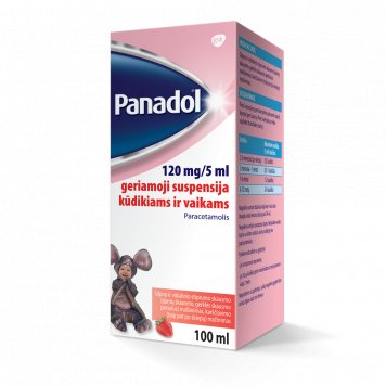 PANADOL 120 mg/ geriamoji suspensija 100 ml, N1, 5 ml
