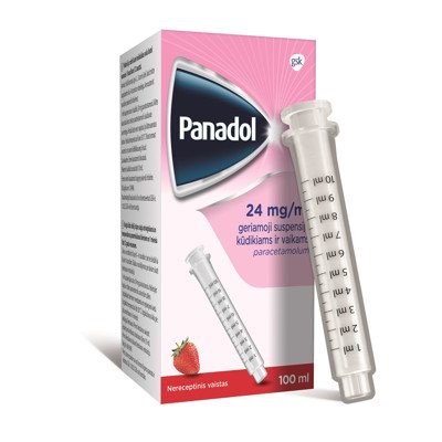 PANADOL, 24mg/ml, geriamoji suspensija kūdikiams ir vaikams, 100 ml