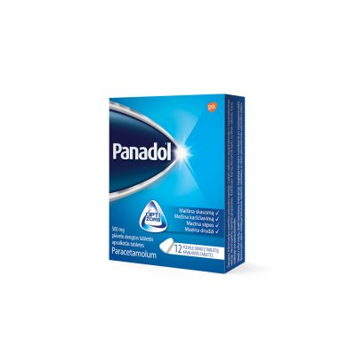 Panadol 500 mg plėvele dengtos tabletės N12