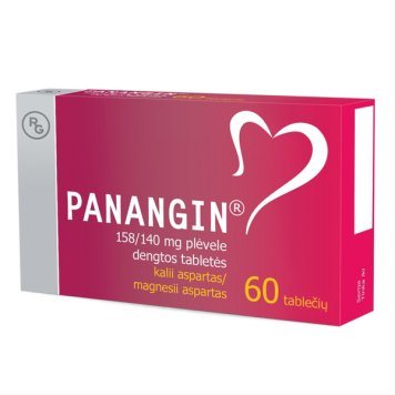 PANANGIN 158 mg/140 mg plėvele dengtos tabletės N60
