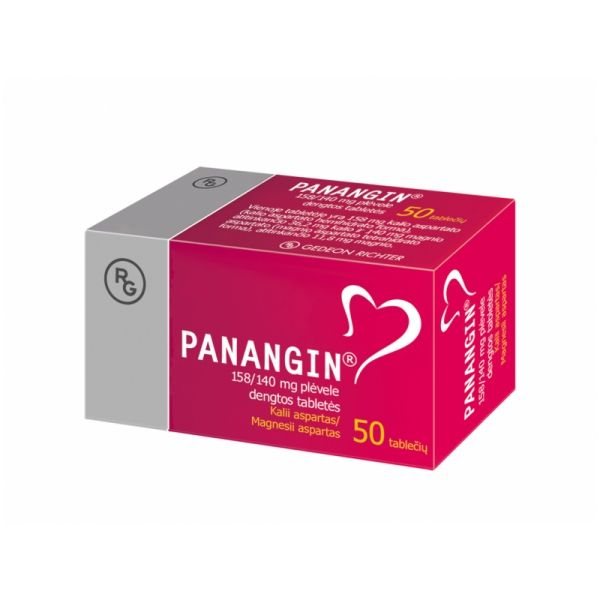 PANANGIN 158/140 mg plėvele dengtos tabletės N50