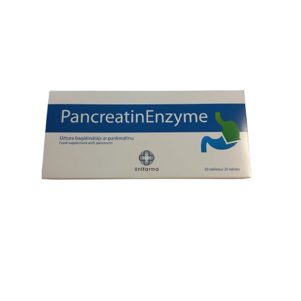 PANKREATIN maisto papildas ENZYME, 20 tab.
