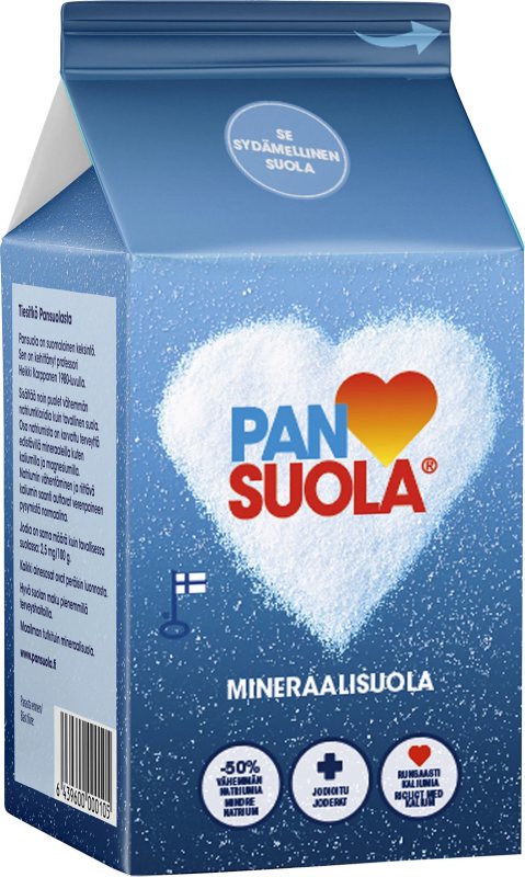 PANSALT mineralinė druska su sumažintu natrio kiekiu dėžutėje, 450 g