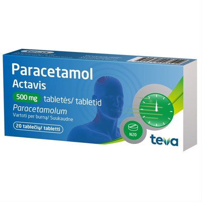 Paracetamol Actavis 500 mg tabletės N20