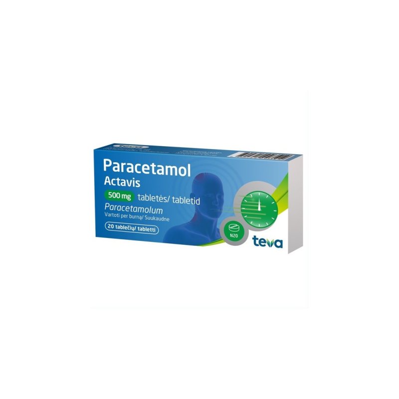 PARACETAMOL Actavis 500mg tab. N20