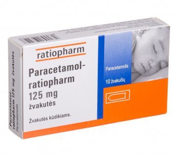 PARACETAMOL-ratiopharm 125 mg žvakutės N10
