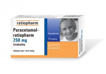 PARACETAMOL-ratiopharm 250 mg žvakutės N10