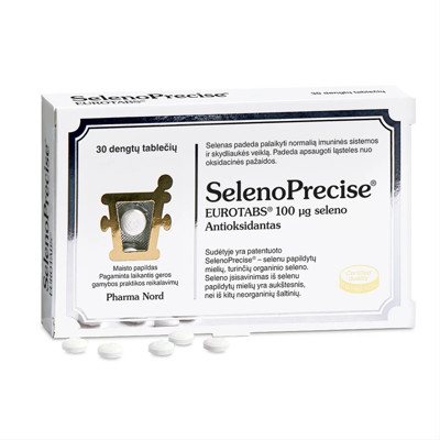 PHARMA NORD SELENOPRECISE EUROTABS, 30 tablečių
