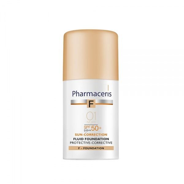 PHARMACERIS apsauginė maskuojanti skysta pudra F, Nr. 1, SPF50, 30 ml